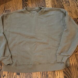 Velvet boyfriend sweatshirt - Olive Green